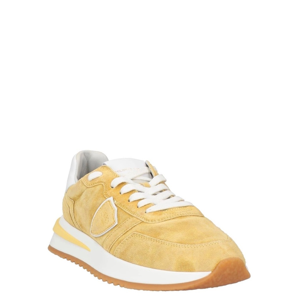 Paris Luxury Brand with  Yellow Female Suede Sneakers